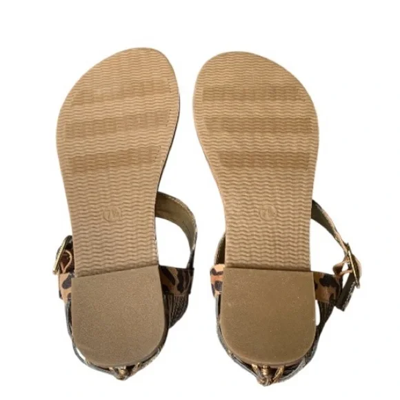 MOSSIMO Women’s Peace Sandals, Gold and Leopard Print - Picture 3 of 4